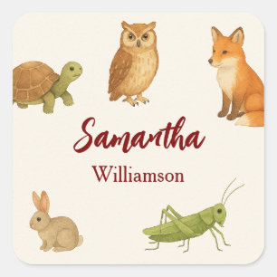 Schattige bosdieren bos vrienden vierkante sticker