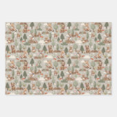 Schattige bosdieren bosbomen Baby shower Inpakpapier Vel (Voorkant)