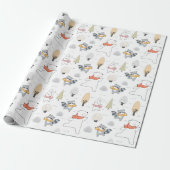 Schattige bosdieren cadeaupapier (Uitgerold)