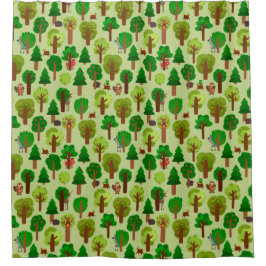 Schattige bosdieren douchegordijn