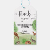 Schattige bosdieren elegant script dank u cadeaulabel (Voorkant)