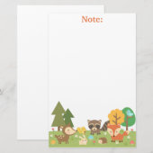 Schattige bosdieren en wezens briefpapier (Voorkant / Achterkant)