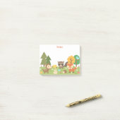 Schattige bosdieren en wezens post-it® notes (Op bureau)