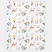 Schattige bosdieren fleece deken (Voorkant)