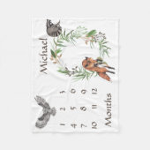 Schattige bosdieren Fox Milestone Keepsake Fleece Deken (Voorkant)