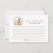 Schattige bosdieren groen Baby shower advies Kaart (Voorkant)