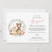 Schattige bosdieren groen Baby shower per post Kaart (Voorkant)
