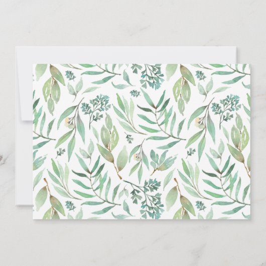 Schattige bosdieren groen Baby shower per post Kaart (Achterkant)