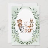 Schattige bosdieren groen Baby shower per post Kaart (Achterkant)