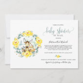 Schattige bosdieren groen Baby shower per post Kaart (Voorkant)