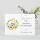 Schattige bosdieren groen Baby shower per post Kaart (Staand voorkant)