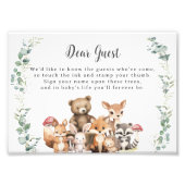 Schattige bosdieren groen duimafdruk teken foto afdruk (Voorkant)