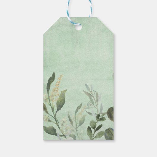 Schattige bosdieren groen goud Baby shower Cadeaulabel (Achterkant)