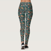 Schattige bosdieren groen kerstbos leggings (Achterkant)