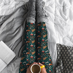 Schattige bosdieren groene kerstbos leggings