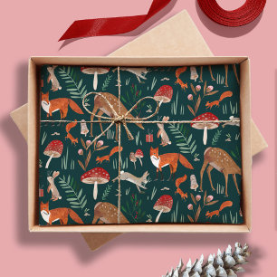 Schattige bosdieren groene kerstbos tissuepapier
