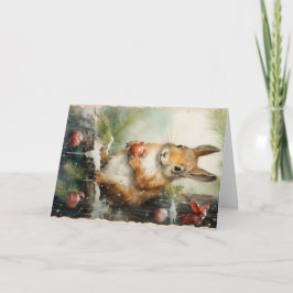 Schattige bosdieren Kerstgroet Kaart