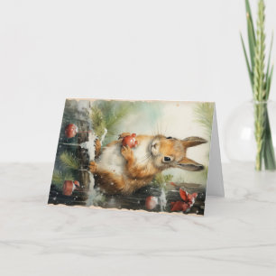 Schattige bosdieren Kerstgroet Kaart
