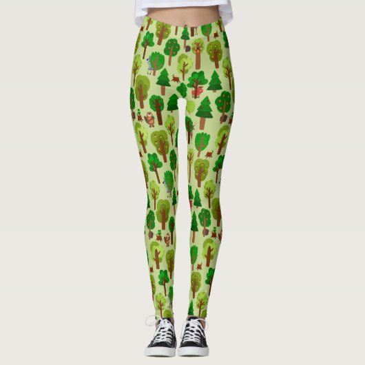 Schattige bosdieren leggings (Voorkant)
