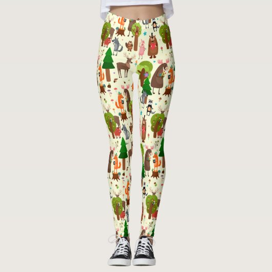 Schattige bosdieren leggings (Voorkant)