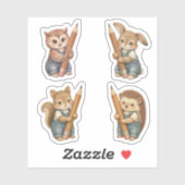 Schattige bosdieren met potlood sticker vel (Vel)