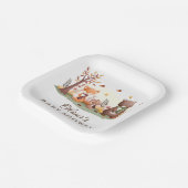 Schattige bosdieren papieren bordje (Gebogen)