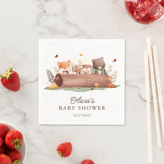 Schattige bosdieren servet (Insitu)