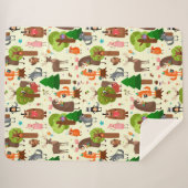 Schattige bosdieren sherpa deken (Voorkant (horizontaal))