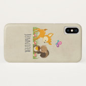 Schattige bosdieren speelse cartoon Case-Mate iPhone case (Achterkant (horizontaal))