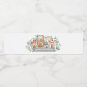 Schattige bosdieren verjaardagsfeestje gunst waterfles etiket (Enkel label)