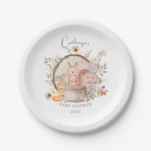 Schattige bosdieren vrienden baby shower papieren bordje