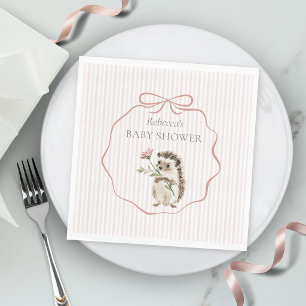 Schattige Boseggel Watercolor Meisje Baby Shower Servet