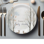 Schattige bosgebied baby shower papieren bordje