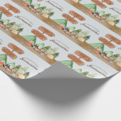 Schattige bosgebied bosdieren camping Baby shower Cadeaupapier (Hoek)