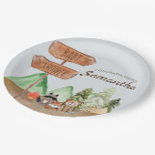 Schattige bosgebied bosdieren camping Baby shower Papieren Bordje (Gekanteld)