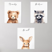 Schattige bosgebied Dierenneutrale kwekerij Muurkunst Sets (Voorkant)