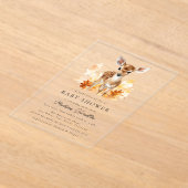 Schattige bosgebied herten Herfst Baby shower Acryl Uitnodigingen (Laagn)