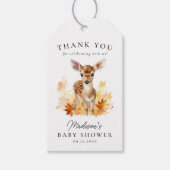 Schattige bosgebied herten Herfst Baby shower Cadeaulabel (Voorkant)