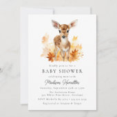 Schattige bosgebied herten Herfst Baby shower Kaart (Voorkant)