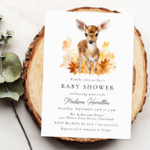 Schattige bosgebied herten Herfst Baby shower