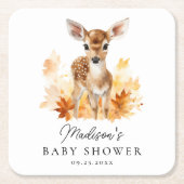Schattige bosgebied herten Herfst Baby shower Kartonnen Onderzetters (Voorkant)