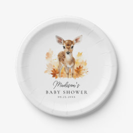 Schattige bosgebied herten Herfst Baby shower Papieren Bordje