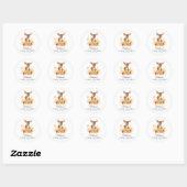 Schattige bosgebied herten Herfst Baby shower Ronde Sticker (Vel)