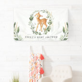 Schattige bosherten groen gouden Baby shower Spandoek (Insitu)