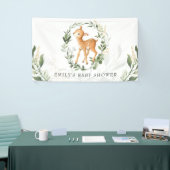Schattige bosherten groen gouden Baby shower Spandoek (Beurs)