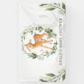 Schattige bosherten groen gouden Baby shower Spandoek (Verticaal)