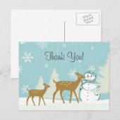 Schattige bosherten met sneeuwpoppen winter dank u briefkaart (Voorkant / Achterkant)
