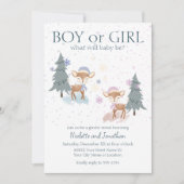 Schattige bosherten winter Baby Geslacht onthullen Kaart (Voorkant)
