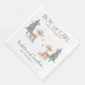 Schattige bosherten winter Baby Geslacht onthullen Servet (Hoek)