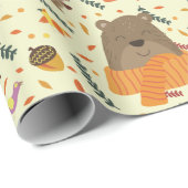 Schattige boskrieten cadeaupapier (Rol Hoek)